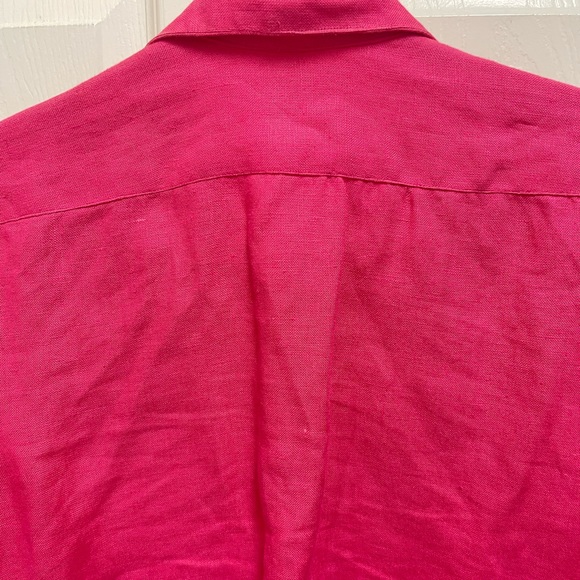 Dos Carolina Pink Tuxedo Style Button Down Blouse - Picture 11 of 14